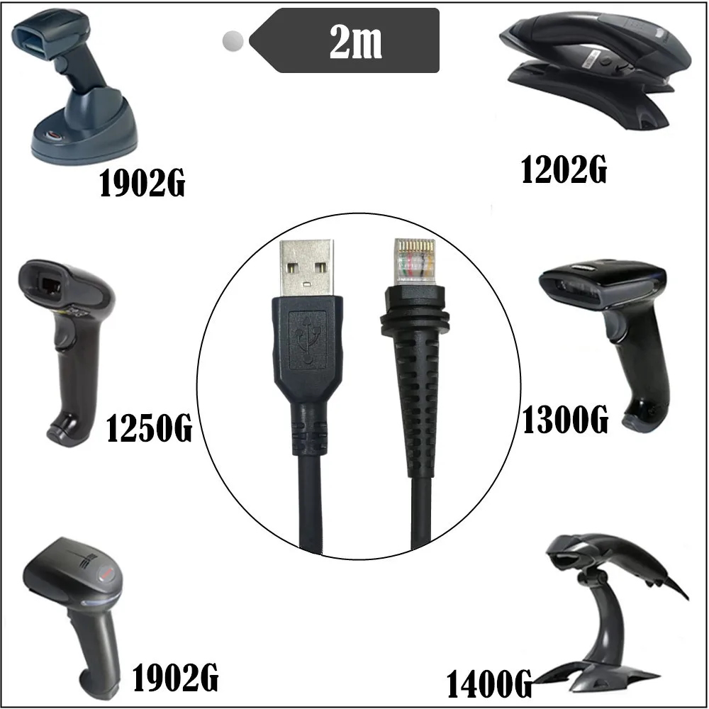 Honeywell 1900G Hyperion 1900G-SR 1902G-HD 1300G Xenon 1202 1400G 1450G 1452G 용 USB 날짜-RJ 바코드 스캐너 케이블, 3m, 2m, 신제품