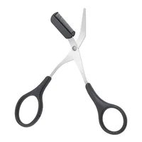 Karsyngirl 1Pcs Safe Eyebrow Trimmer Stainless Steel Eyebrow Scissors with Comb Hair Removal Shaver Eyebrows Shaping Makeup Tool 2