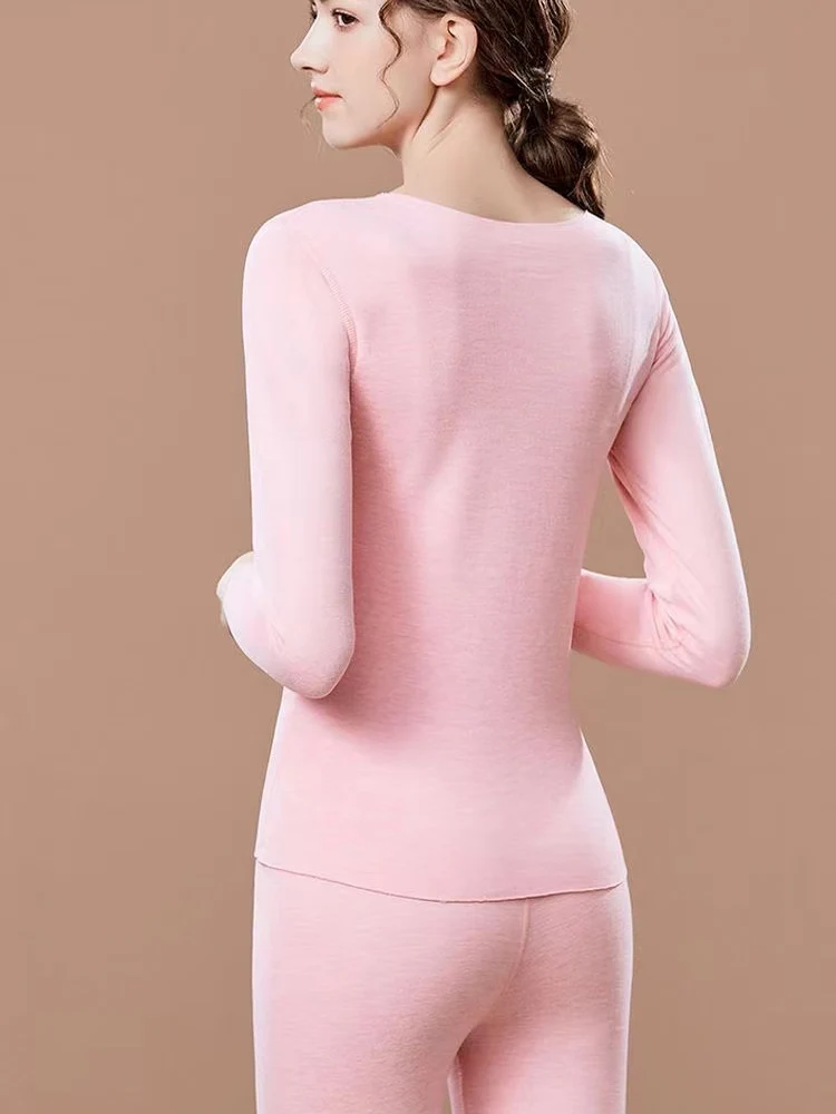 2 Pieces Seamless Velvet Long Johns Women Thermal Underwear Sets 2024 New Winter Warm Fleece Lingerie Elastic Thermo Suits