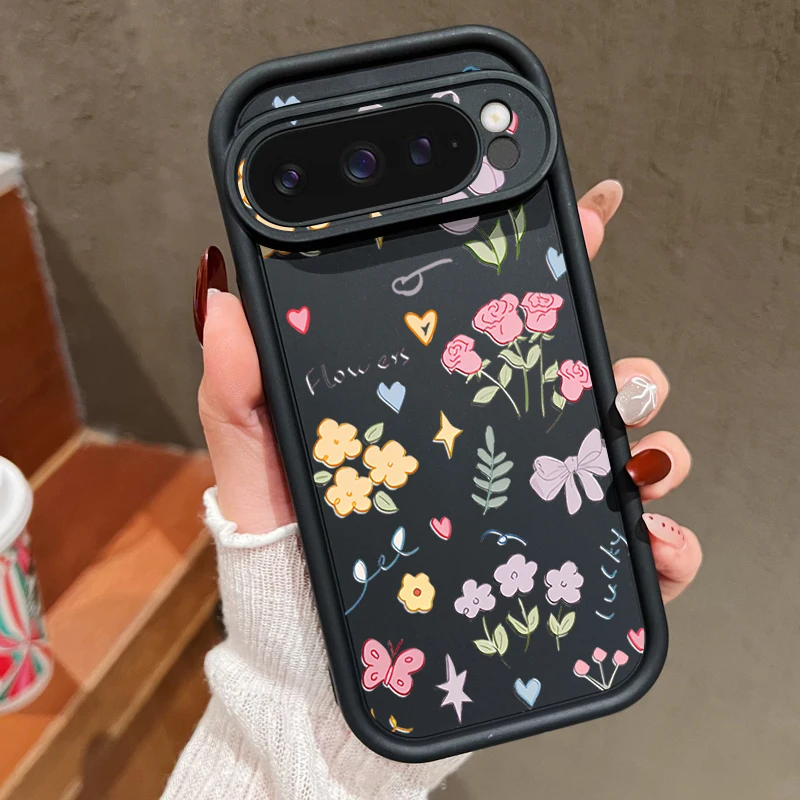 Cartoon Flowers Shockproof Soft TPU Silicone Phone Case