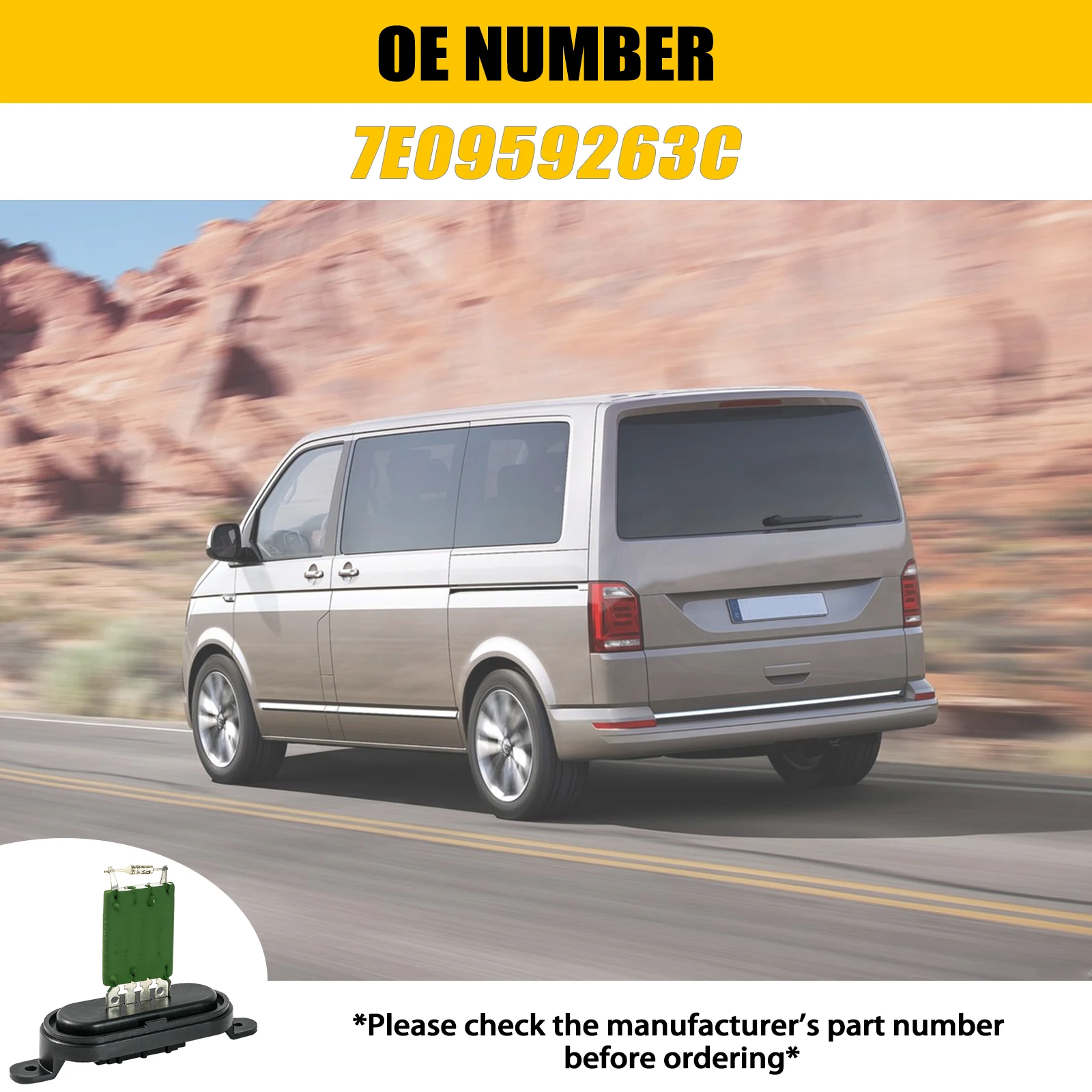 Für VW Transporter Multivan T5 Touareg Amarok Bus Van SUV Heizung Gebläse Widerstand Lüfter Motor Widerstand 7E 0959263 C Autozubehör – Detail 6