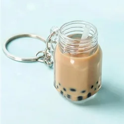 Charming Boba Milk Tea Keychain - Kawaii Acrylic Cup with Straw Pendant Accessory Gift (6)