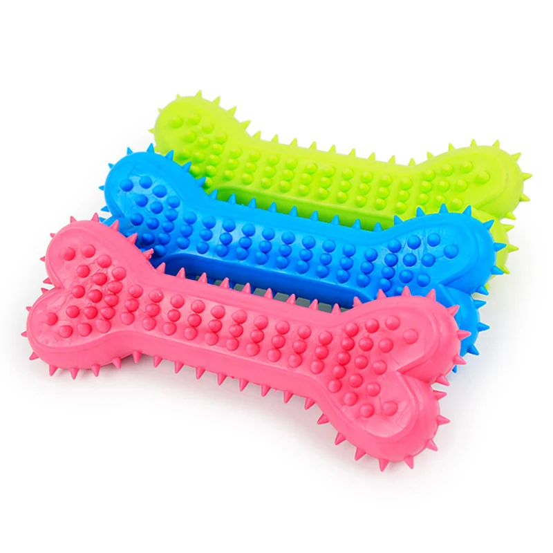 Pet Chew Toy Soft Rubber Bite-resistance Bone Shape Teeth Grinding Chewing Toys for Small Dogs Training Pet Supplies 4