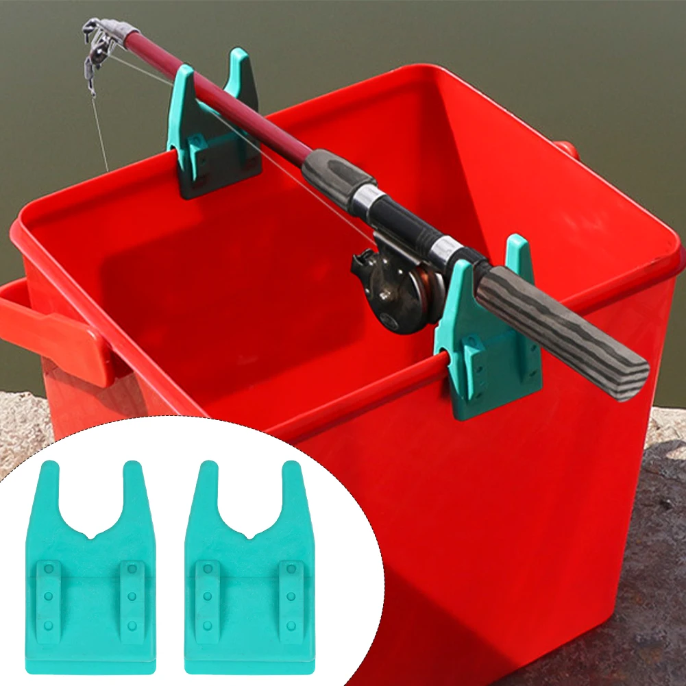 1 Pair Portable Bucket Fishing Rod Holder Fishing Rod Bracket Clamp Silicone Undamaged Line Fishing Rest Rack Accessories