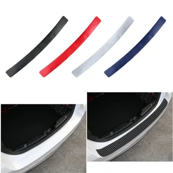 Universal Car Rear Guard Plate Sticker 3D Carbon Fiber Trim Protection Trunk Rear Bumper Pedal Stickers Film Auto Threshold Amag 1