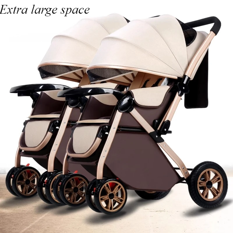 And Daisy Large Wheel Pram Split Combination Twin Stroller Two-way