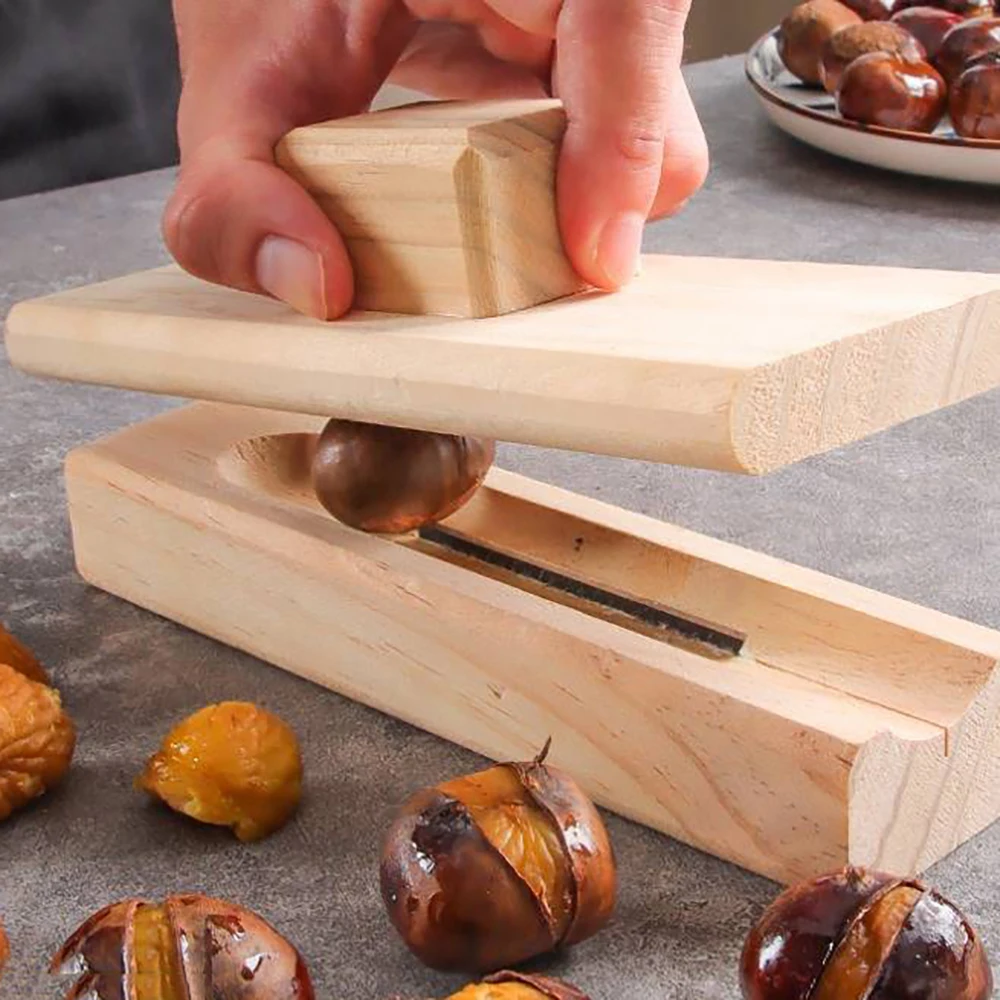 

Ручная открывалка для каштана, деревянная открывалка для тяжелых предметов, вертикальная открывалка для орехов, нагрудных орехов, Овощечистка для домашнего пользования, каштановая оболочка