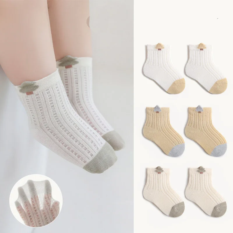 

3 Pairs/Lot Baby Socks Spring/Summer Thin Boys and Girls Mesh Baby Socks Newborn Medium Sleeve Sock's