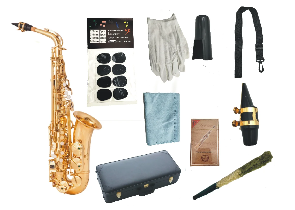 JUPITER JAS-769 Alto Eb Tune Saxophone Brass Musical Instrument Gold Lacquer Sax With Case Mouthpiece