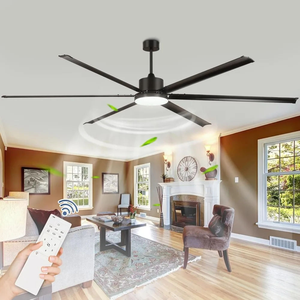 

Потолочные вентиляторы 100 дюйма с лампами и пультом дистанционного управления, большой черный потолочный вентилятор с светильник, современный Реверсивный потолочный вентилятор