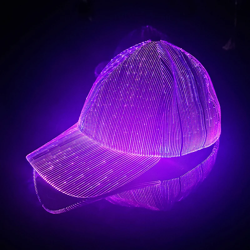 LED Neon Blinkende Fiber Optik Eimer Hut Für Nachtclub Konzerte Bühne Zeigen Hut Mode LED Fischer Hut für Frauen Männer – Detail 32