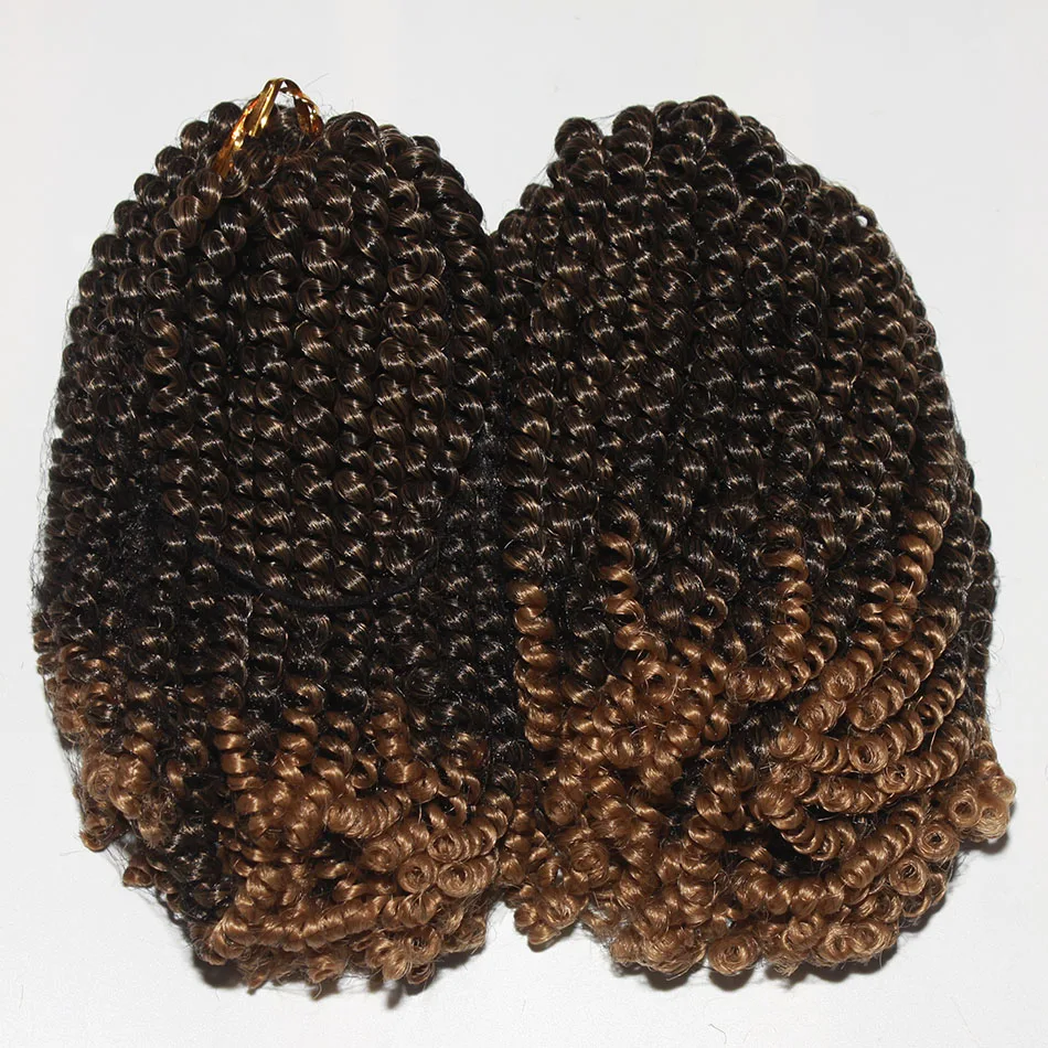 Fluffy Spring Twist Hair Extensions Black Brown Burgundy Ombre Crochet Braids Synthetic Braiding Hair
