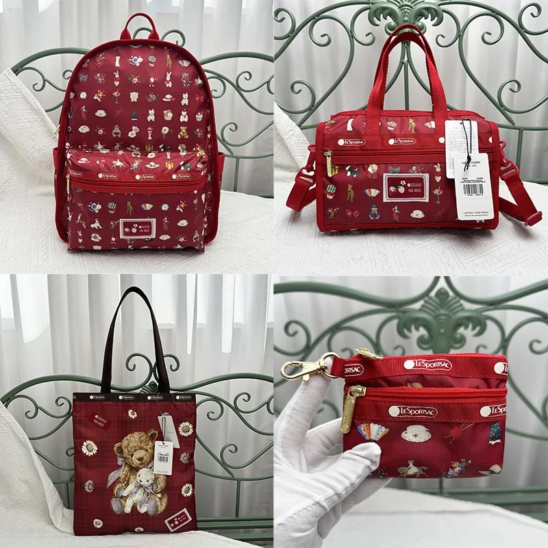 

New Lesportsac Anime Cartoon Print Exquisite Nylon Cloth Casual Crossbody Handbag Shoulder Backpack Holiday Birthday Gift