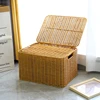 Baskets with Lid Storage Box Cover Closet Organizer Imitation Rattan Baskets  for Clothing Clothes Food  Kitchen  Organizer 6