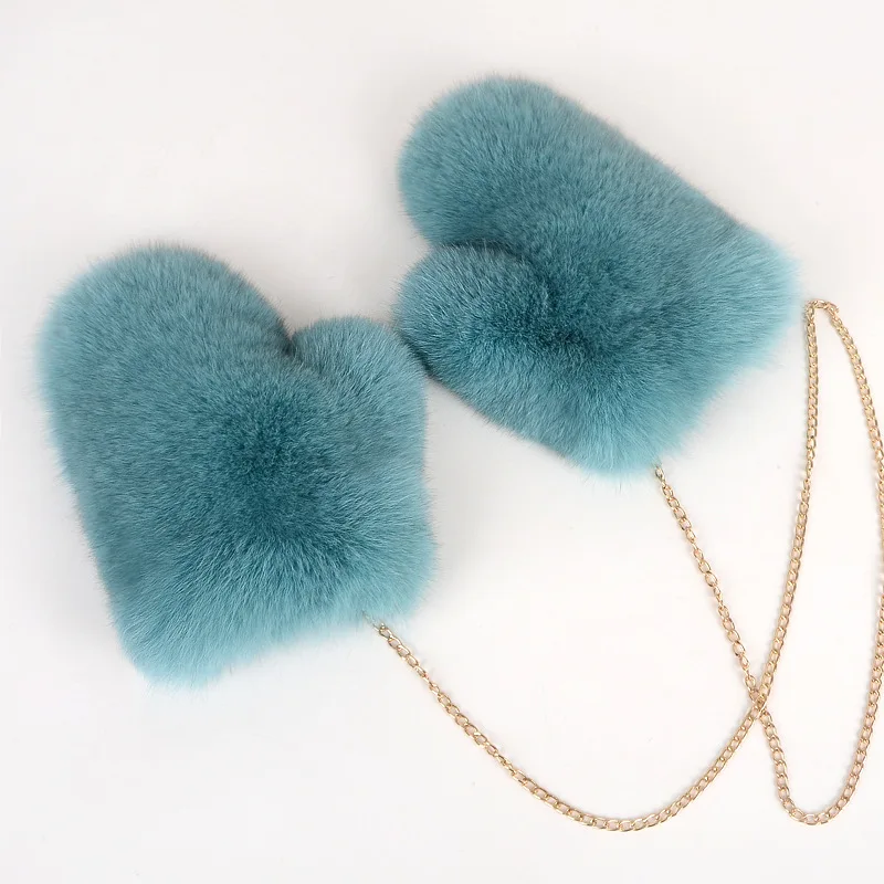 New Brand Girl Fashion Luxury Real Fox Fur Glove Winter Women Natural Real Fox Fur Gloves Warm 100% Genuine Mittens