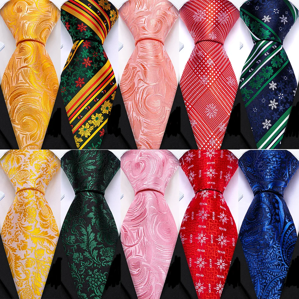 

Exquisite Floral Gold Men Tie Silk Handkerchief Cufflinks Sets Designer Woven Suit High Quality Necktie Wedding Party Barry.Wang