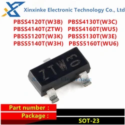 100 - Pack SOT - 23 Bipolar Transistors (BJT) with Marking Codes (PBSS4140T ZTW)