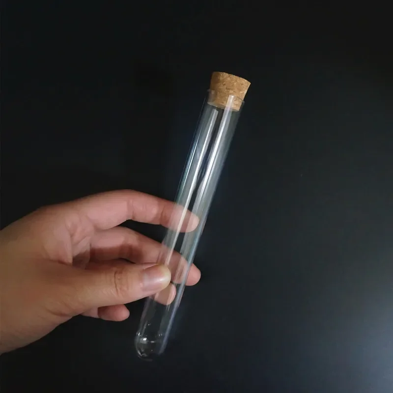 Plastic Test Tubes 20x150mm 10pcs To 100pcs With Cork Stopper For School Laboratory plastic test tubes lab glassware