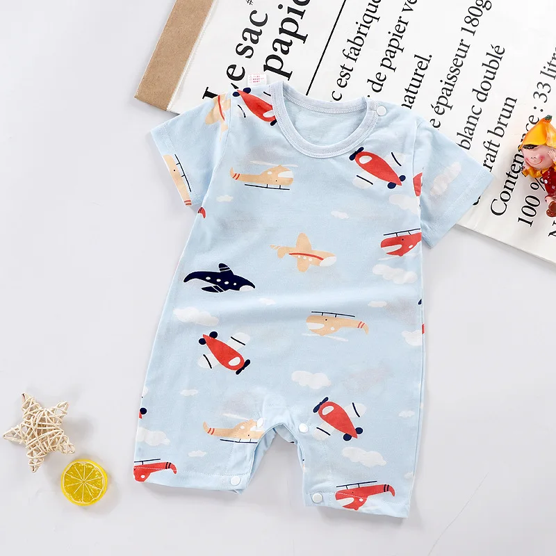 Newborn Baby Boys Girls Cartoon Cotton Kids Rompers Summer Children Infant Body Short Sleeve Girl Jumpsuit Printed Baby Clothes cheap baby bodysuits	 Baby Rompers
