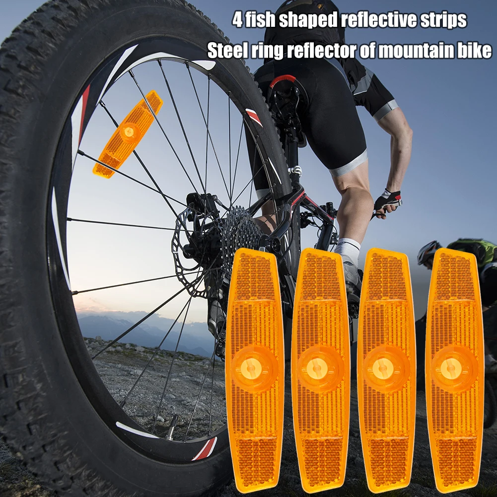 Bike Warning Spoke Reflector Lights MTB road cycling Reflector 4pcs MTB Bicycle Wheel Rim Reflective Mount Clip