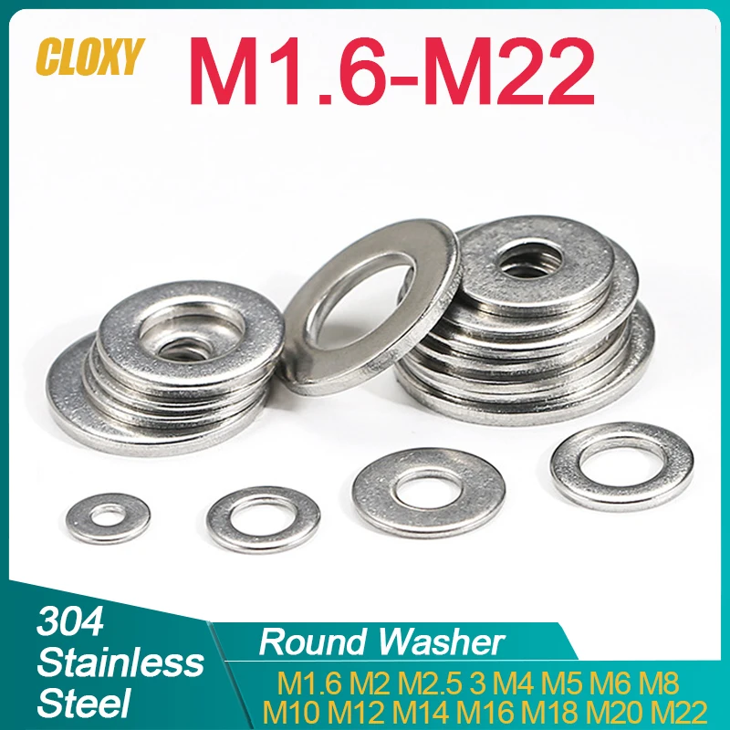 newlng Rondelles Plates M2 M3 M4 M5 M6 M8 Acier Inoxydable 304 Ronde de