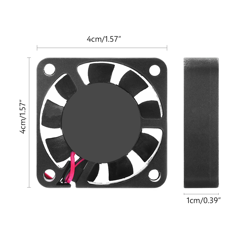 Cooling Fan 40mm 2 Pin PC Fan 40x40mm 2 Pin Black Desktop CPU Heatsink Cooler Cooling Fan DC 12V 4010 Model