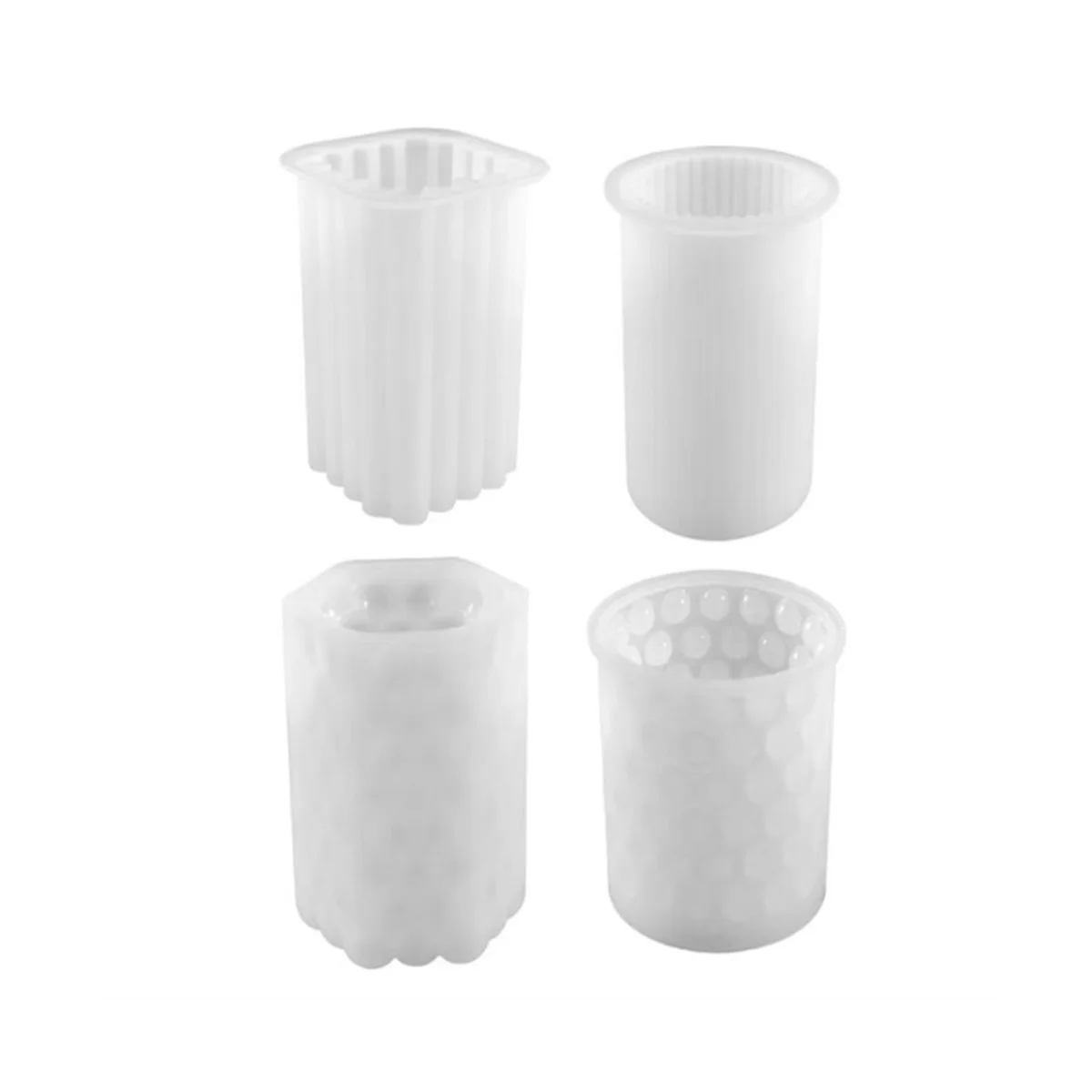 

Silicone Candle Mould, Pack of 4 Silicone Moulds, 3D Silicone Moulds, Candle Moulds for Pouring Candles DIY Set