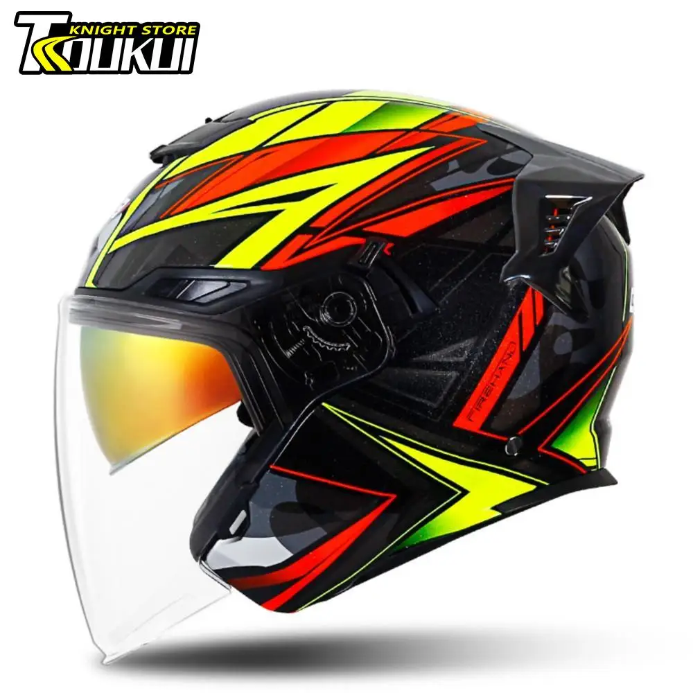 Nuovo Casco Moto Mezzo Casco Capacete De Moto Scooter Casco Open Face Quattro Stagioni Casco Moto Uomo Donna Scooter Casque