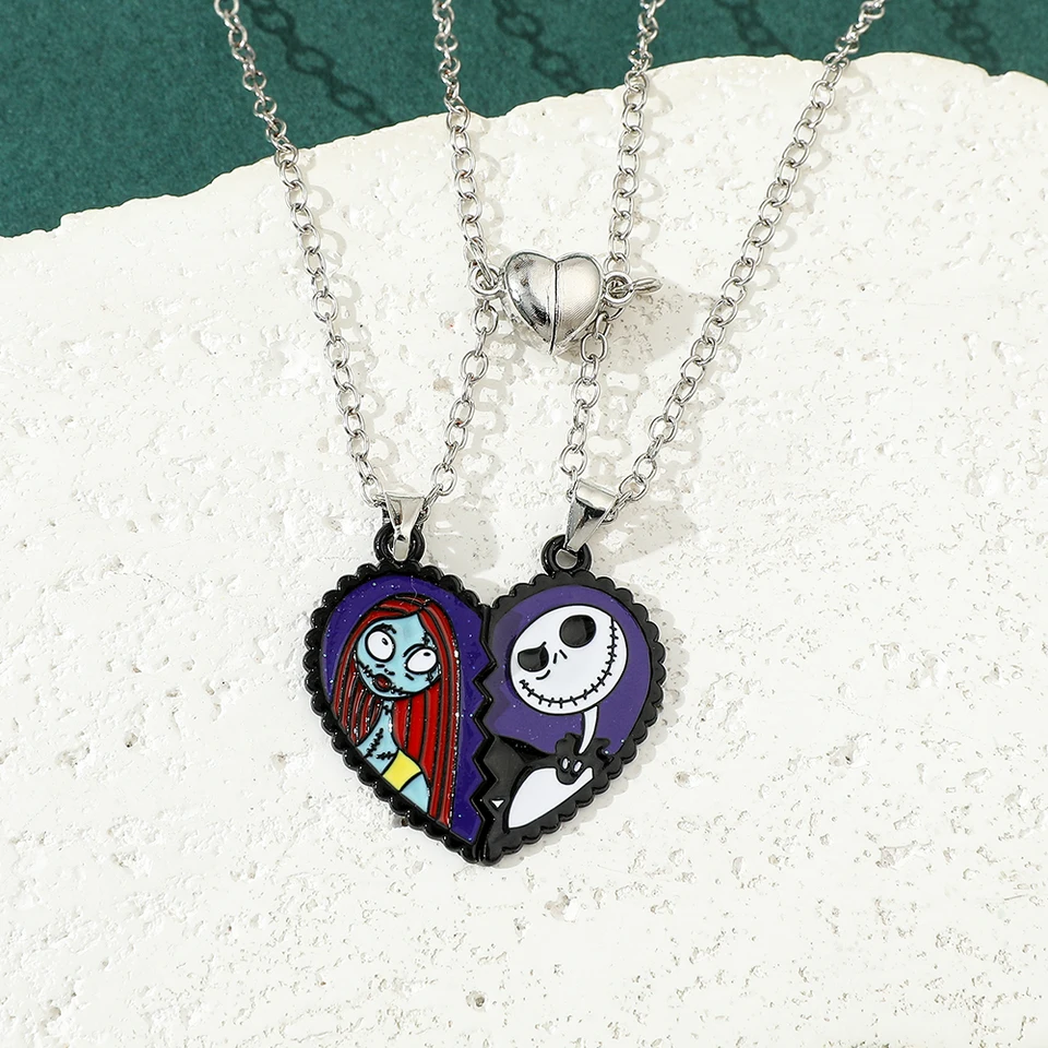 Stitch Stuff Jeulia Jack Skellington And Sally Necklace 925