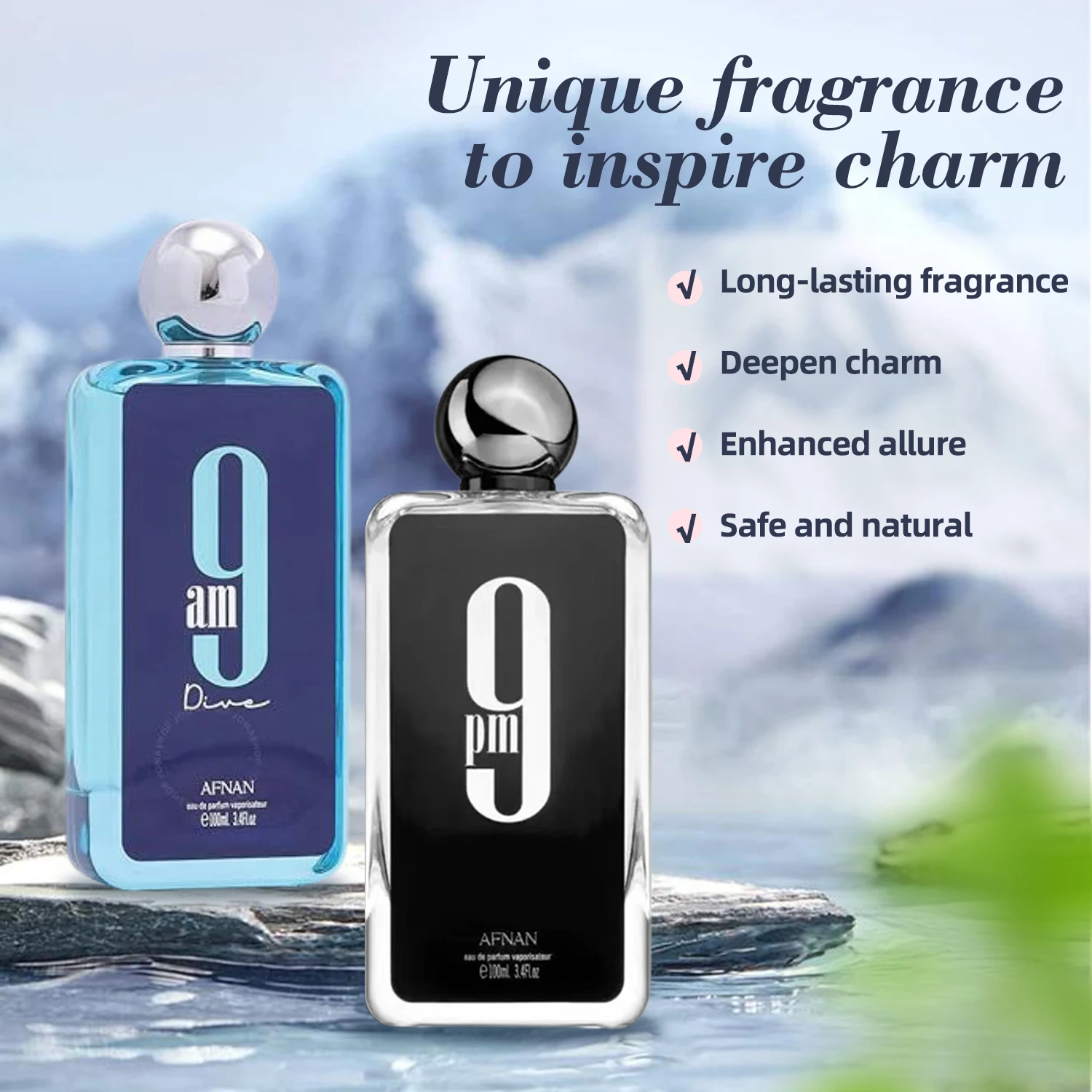 Afnan 9 AM for Unisex Eau De Parfum 9 PM Long-lasting Pheromone