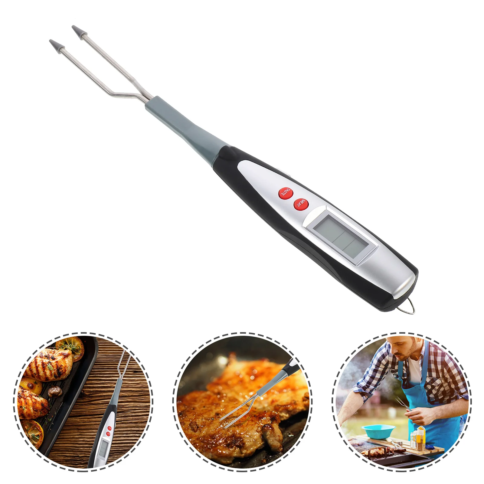 

Steak Food Thermometer Digital Kitchen Temperature Indicator Stainless Steel Cooking Fork