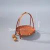 Multi-function Handwoven Fruit Basket Food Basket Decorative Standing Tray Bamboo Serving Tray Bamboo Storage Basket for Kitchen 4