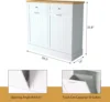 Cabinet 10 Gallon Wooden Free Standing Laundry Sorter Cabinet,Recycling Cabinet with Hideaway Drawer,Tilt Out Trash Cabinet Can 3