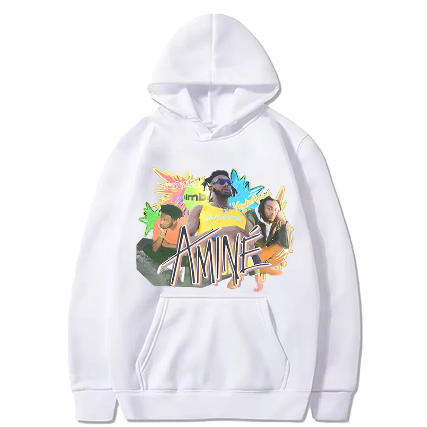 Amine Comfy Jumper w / Pouch Pocket Hoodie Men Women Rapper Hip Hop Streetwear Oversized Unisex Long sleeve Hooded Sweatshirt