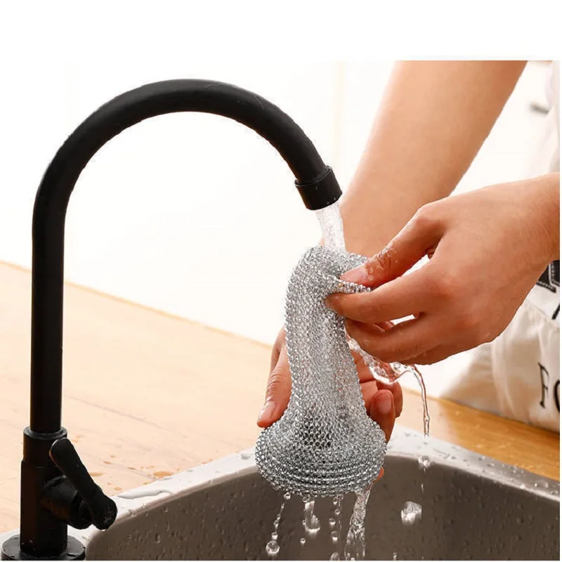 Steel wire ball brush Long handle pan cleaning brush dishwashing brush stainless steel wire ball kitchen cleaner Kitchen tools kitchen cleaning brush