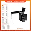 VEVOR Professional Makeup Train Case Aluminum Cosmetic Case Workbench With Supporting Legs Rolling Makeup Case Extra Large 1