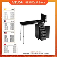 VEVOR Professional Makeup Train Case Aluminum Cosmetic Case Workbench With Supporting Legs Rolling Makeup Case Extra Large 1