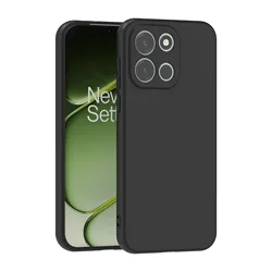 Elegant Soft Matte Silicone TPU Phone Case with Camera Protection for OnePlus Nord 6 (Black)