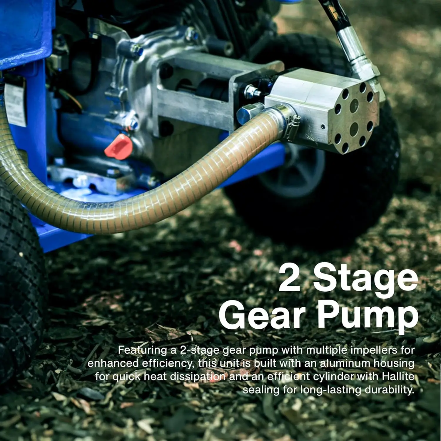 Log Splitter Portable 20 Ton Rapid Auto Return Ram System Bucher Gear Pump 7HP Engine Horizontal Full Beam Steel Wedge