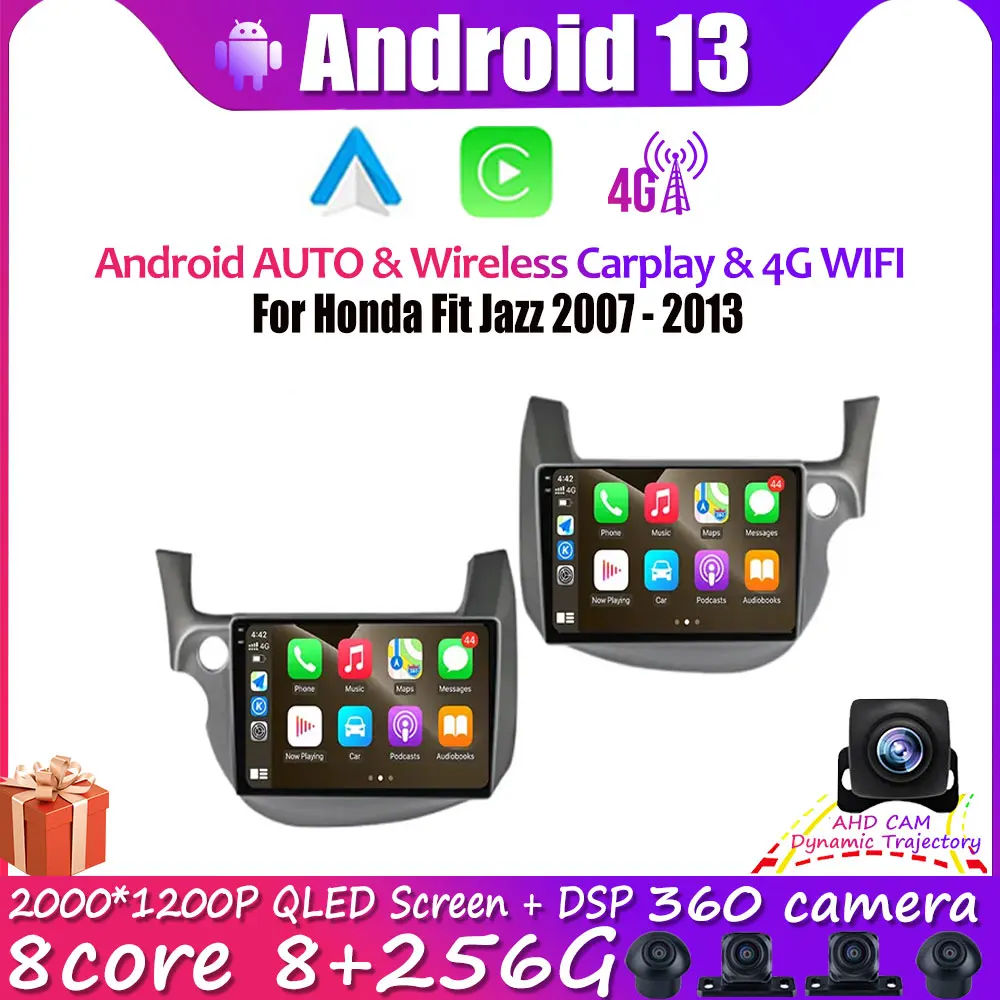 

Android 13 Car Radio For Honda Fit Jazz 2007 - 2013 Multimedia Video Player Mirror Connection Split Screen NAVI Head Unit 2 Din
