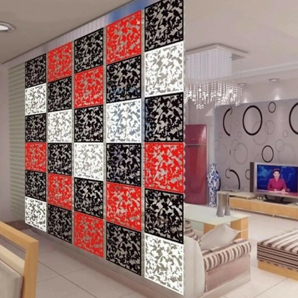 12PCS Hanging Screen Partition Divider Panel Carving Openwork Room Divider Screen Hanging Panel Curtain Partitions Decoration
