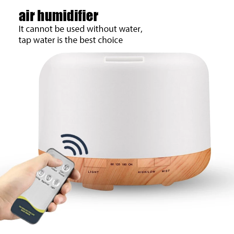 300/500ml Electric Air Humidifier Essential Aroma Oil Diffuser Ultrasonic Cool Mist Maker LED Light Purifier for Home | Бытовая техника