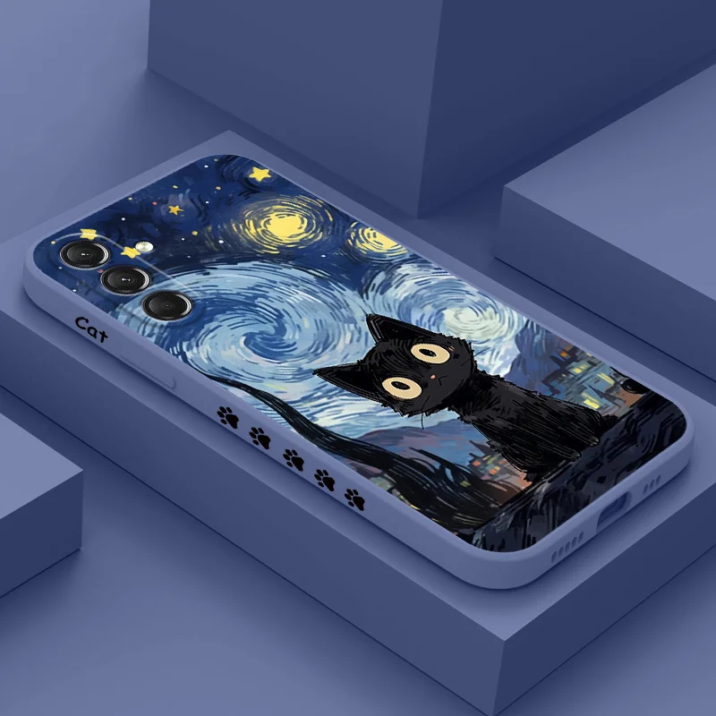 Starry Cat Phone Case - Celestial Feline Design Cover