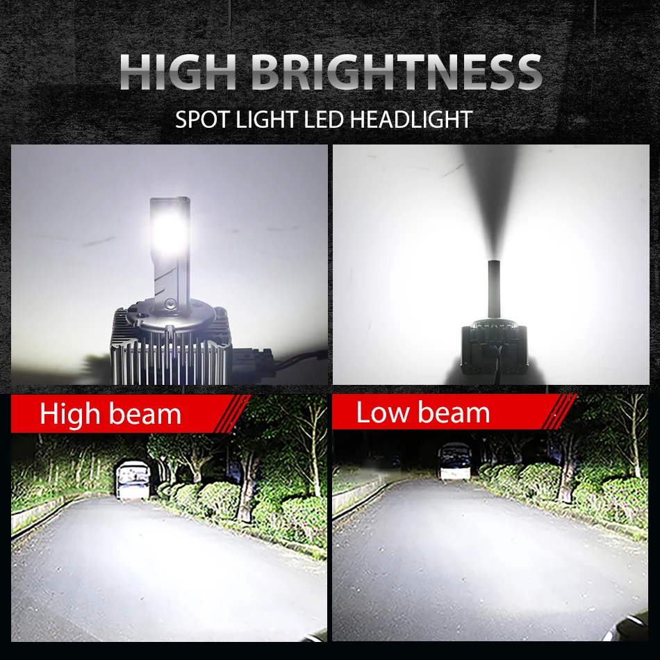 Dualvision D1S LED Headlights HID D3S D2S D4S D5S D8S D1R D2R D3R Turbo LED 30000LM 500W Two-sided 32pc CSP Chip 6500K Plug&Play led car lights led lights led bulbs led headlights led car headlights car headlamps hid headlight bulbs