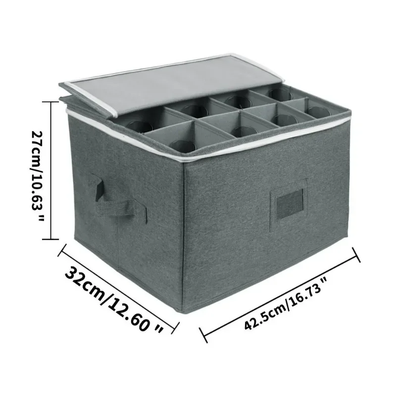 Wine glass storage box Wine glass storage box with divider Wine box 5