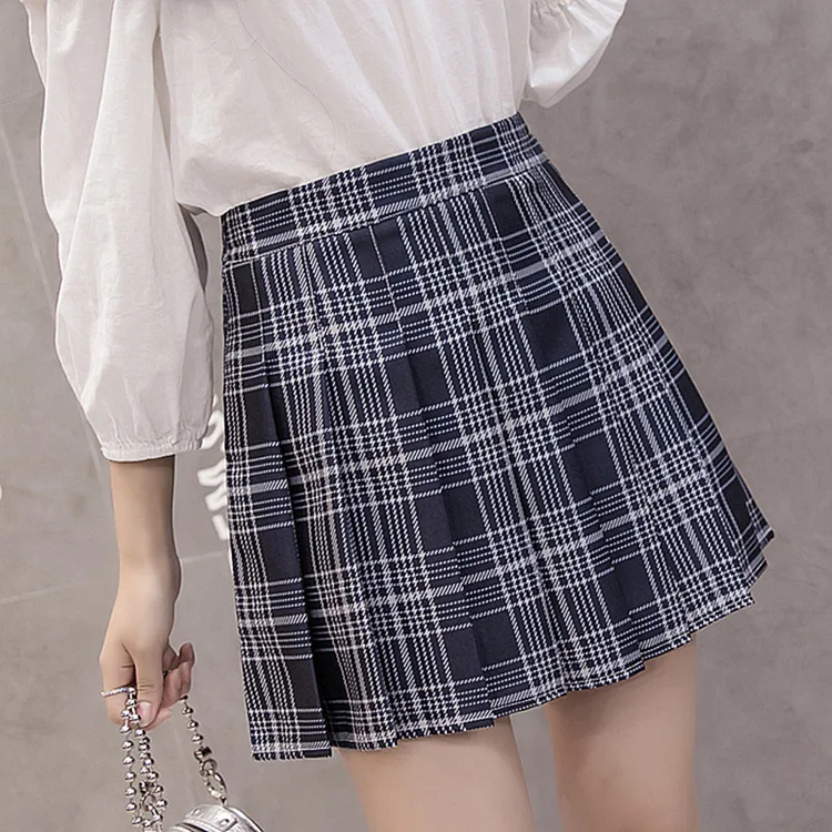 sequin skirt Plaid Pleated Skirt Mini Skirts Summer Winter Black Mini Skirts Women Korean Japanese Style Micro Skirt School White Skirt Y2k maxi skirt Skirts