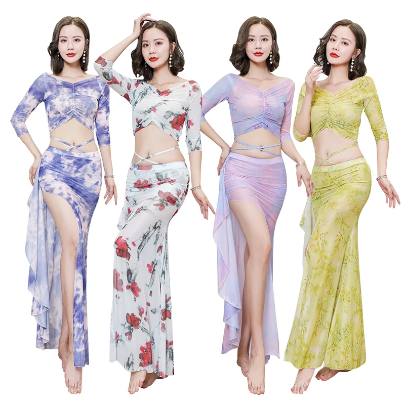 

Belly Dance Costume For Women Skirts Oriental Dance Clothes Practice Clothes Top Skirt Split Professional Dance