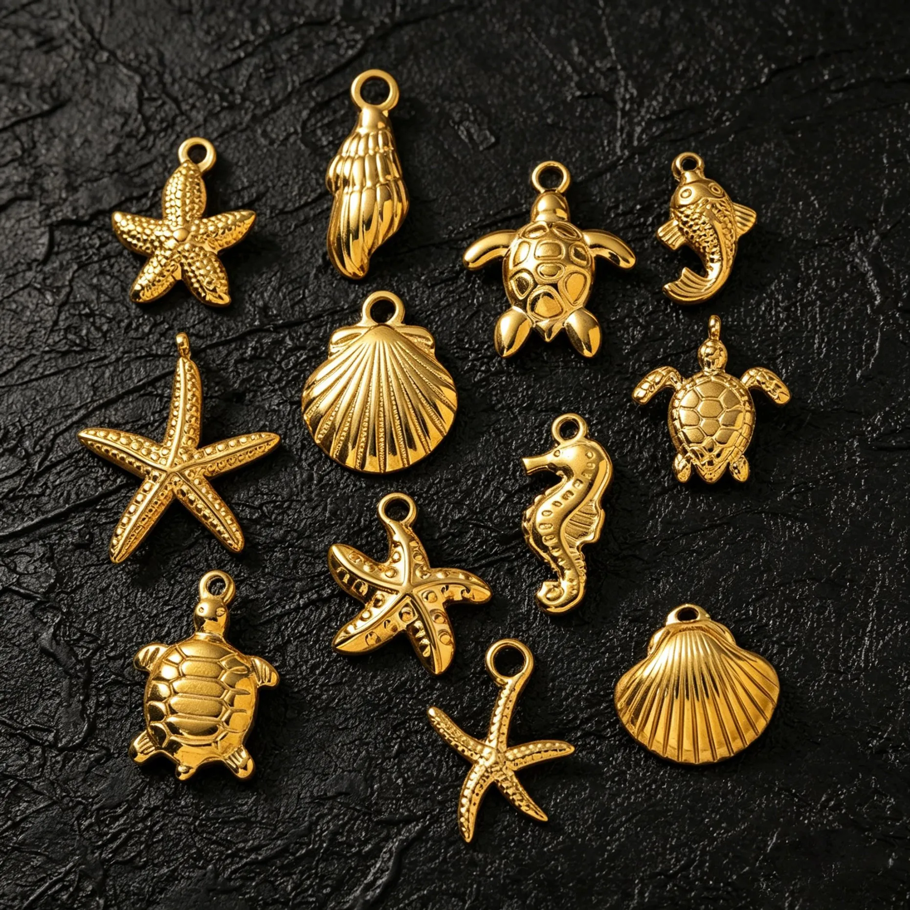 5 Stück Edelstahl-Anhänger mit Seestern- und Muschelmotiv für DIY-Ohrringe, Halsketten, Armbänder, Schmuckherstellung, Zubehör – Detail 6