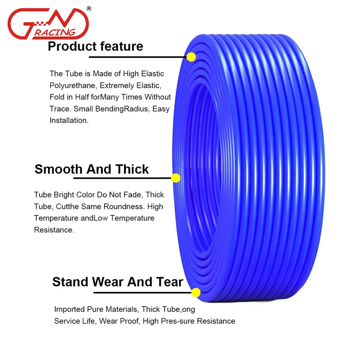 สายยางซิลิโคนสีน้ำเงิน สำหรับระบบดูดฝุ่นในรถยนต์ ขนาดเส้นผ่านศูนย์กลางภายใน 3 มม. 4 มม. 5 มม. 6 มม. 7 มม.  สายอินเตอร์คูลเลอร์  ความยาว 1/3/5 เมตร 1