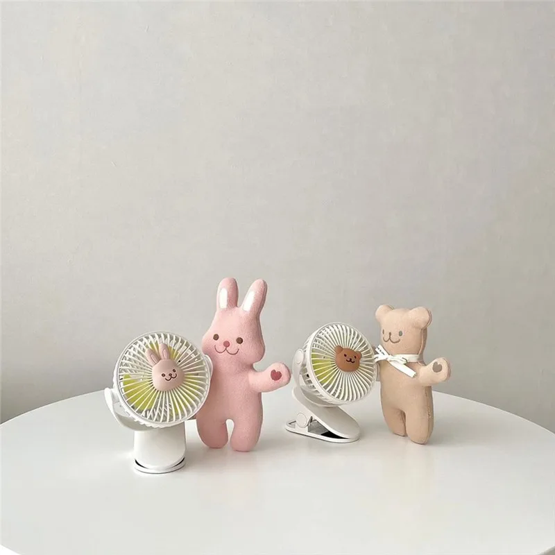 Description Picture 5 of itemBabys Cart Stroller Fan Cute Bear Rabbit Portable Oscillating Stroller Fan Baby Fan For Home 3 Speeds Portable Outdoor Fan Clips